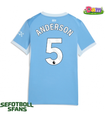 Manchester City Elliot Anderson #5 Hemmatröja Kvinnor 2026-27 Kortärmad